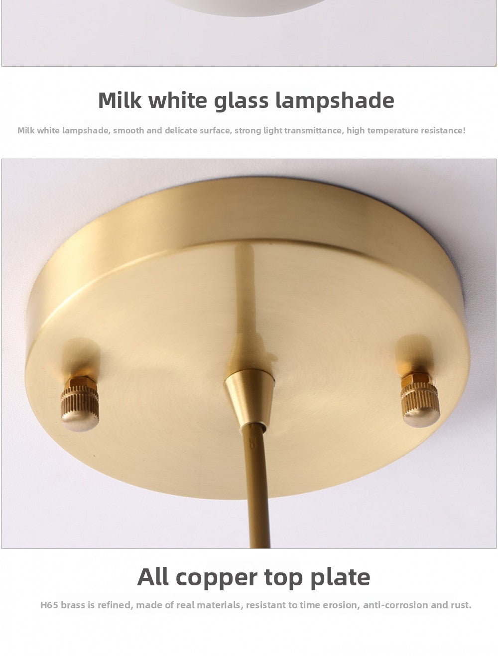 Single Head Pendant Light All Copper Nordic Minimalist Dining Room Light Bar Counter Three Head Foyer Round Ball Brass Lighting Bedside Pendant Light