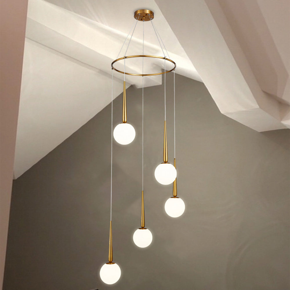 Staircase Chandelier for Duplex, Nordic Loft, Sloping Ceiling, Mezzanine, High Ceiling Villa, Mid-Level, Rotating Staircase, Long Chandelier