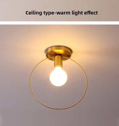 Aisle Light All-Copper Light Foyer Simple Modern Style Unique Room Light Entrance Balcony Corridor Brass Ceiling Light