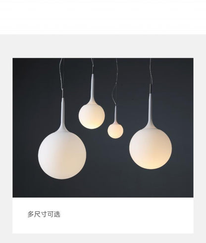Simple Modern Round Glass Dining Room Pendant Light Nordic Bedroom Bedside Bar Combination Art Duplex Staircase Lighting