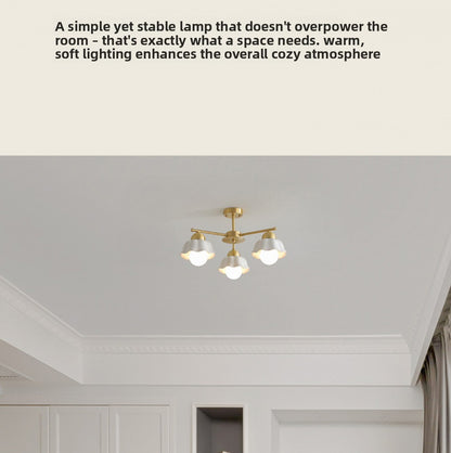 Vintage Living Room Chandelier Ceiling Light Luxury Elegant High-end Palace Style All-copper Ceramic Lighting Dining Room Master Bedroom Lamp