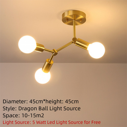 Brass Ceiling Light Creative Personality Nordic Postmodern Minimalist Dining Room Hallway Corridor Foyer Full Copper Bedroom Lighting