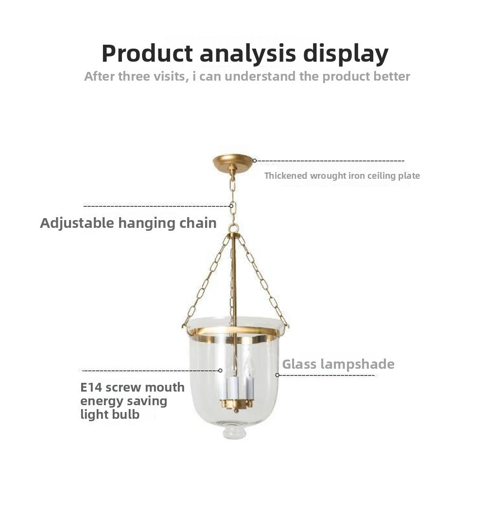 In Stock American Style Restaurant Pendant Light Dining Table Creative Light Luxury Postmodern Glass Hallway Light Entrance Hallway American Style Pendant Light