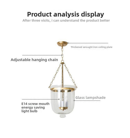In Stock American Style Restaurant Pendant Light Dining Table Creative Light Luxury Postmodern Glass Hallway Light Entrance Hallway American Style Pendant Light