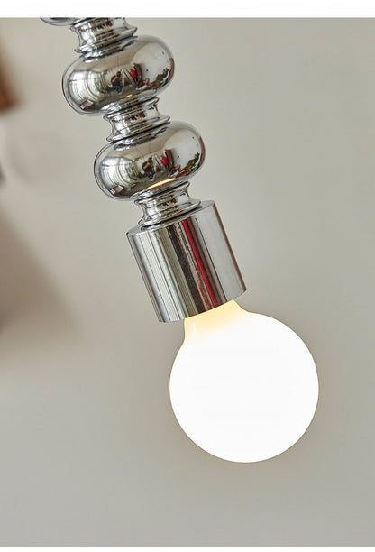 Bauhaus Chrome Silver Bedroom Bedside Pendant Light Designer Model Room Balcony Light Simple Dining Room Bar Pendant Light