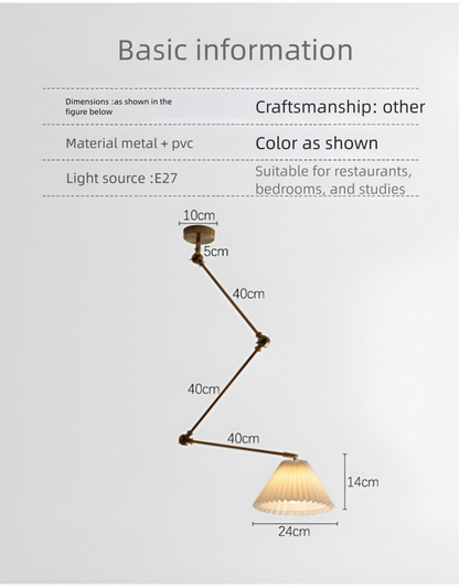 New Adjustable Dining Room Pendant Light Nordic Designer Island Small Bedroom Work Desk Designer Pleated Lighting Fixture