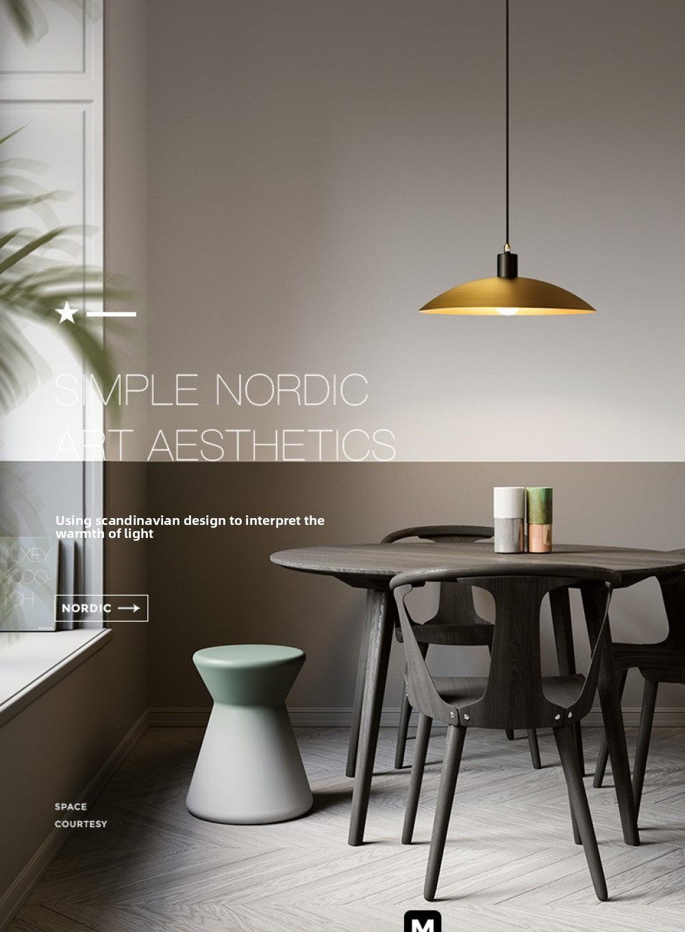 Nordic Single Pendant Dining Room Chandelier Simple Round Bedroom All-Copper Lamp Fashion Creative Bar Brass Small Pendant Light