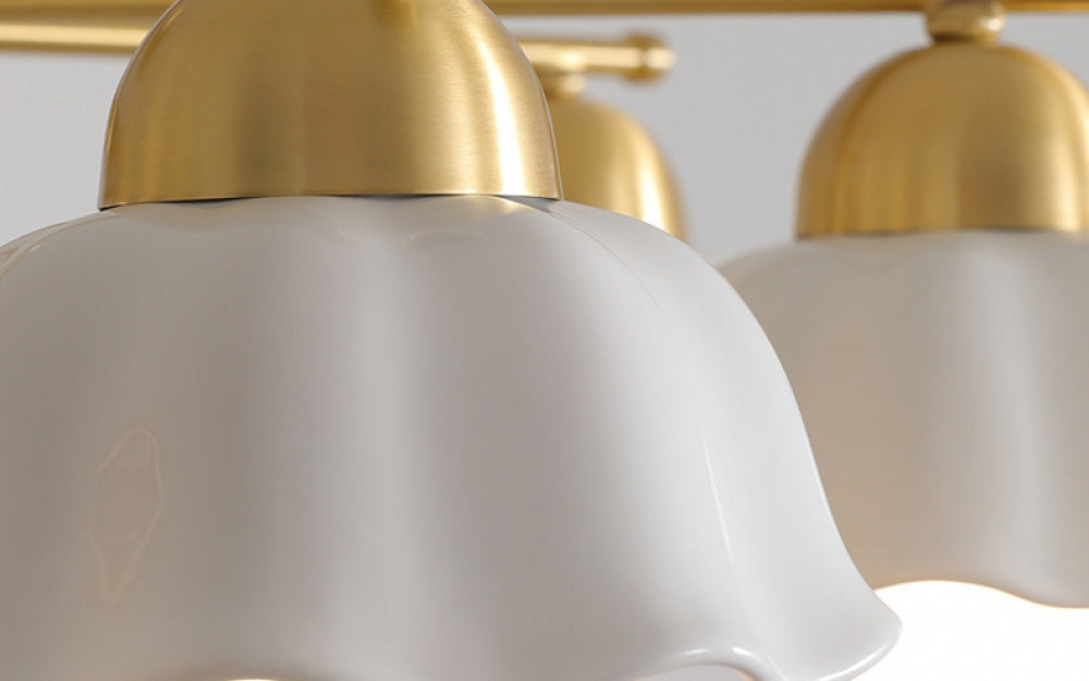 Vintage Living Room Chandelier Ceiling Light Luxury Elegant High-end Palace Style All-copper Ceramic Lighting Dining Room Master Bedroom Lamp