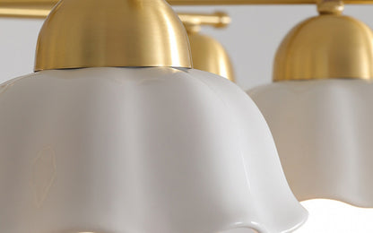 Vintage Living Room Chandelier Ceiling Light Luxury Elegant High-end Palace Style All-copper Ceramic Lighting Dining Room Master Bedroom Lamp