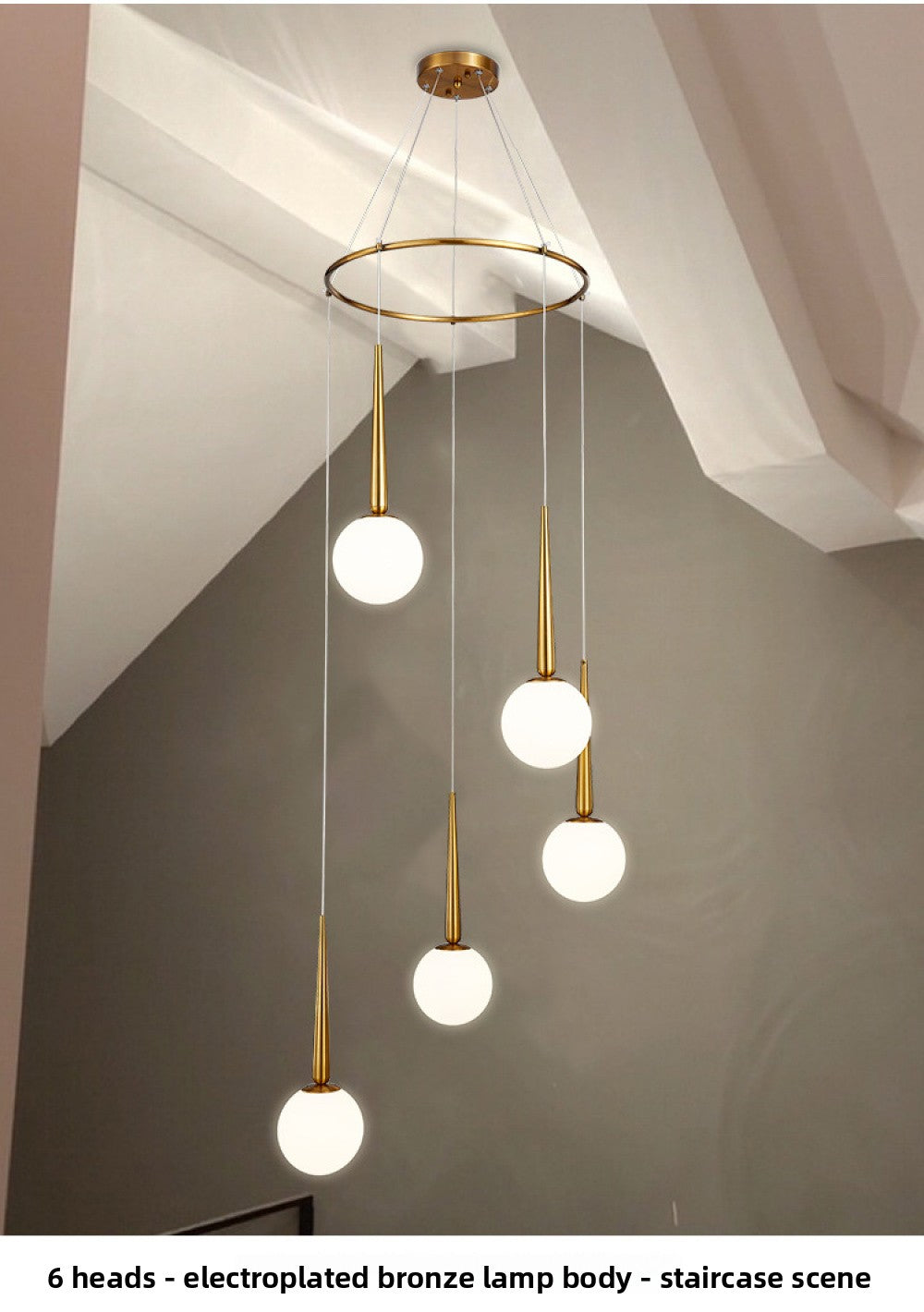 Staircase Chandelier for Duplex, Nordic Loft, Sloping Ceiling, Mezzanine, High Ceiling Villa, Mid-Level, Rotating Staircase, Long Chandelier