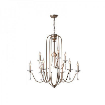 American Style Large Pendant Light for Living Room, Villa, Duplex, French Light Luxury American Iron Art Creative Crystal Homestay Restaurant Lighting